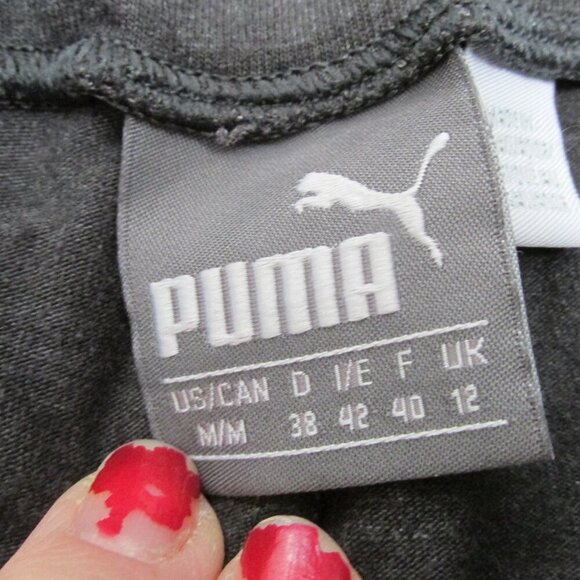 Puma Pull On Skinny Leggings Womens Medium Dark Gray Stretch Elastic Pants - Picture 3 of 7